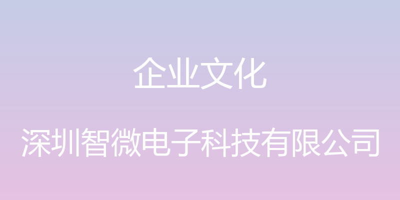 企业文化 - 深圳智微电子科技有限公司